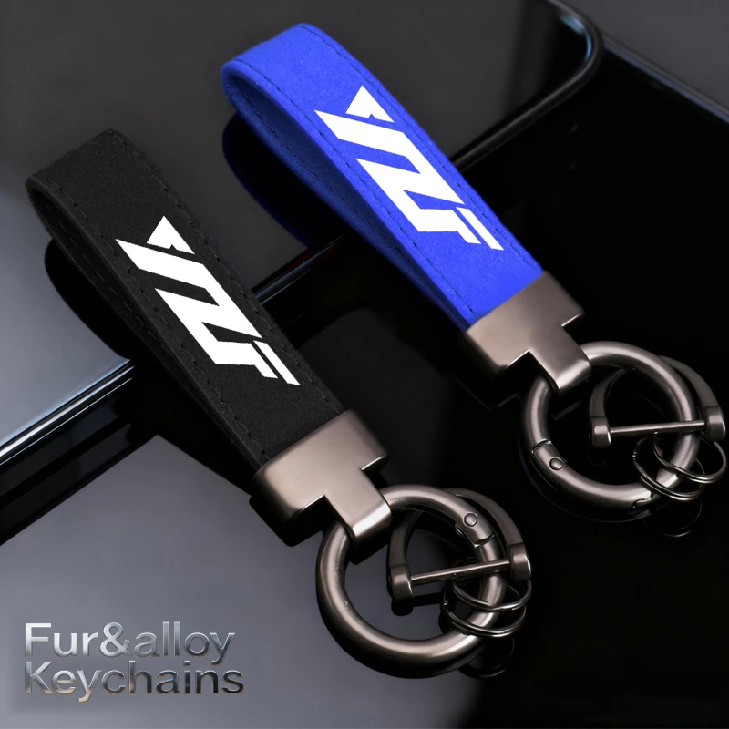 Fashion Alloy Keyring Motorcycle Suede Leather Keychain For Yamaha YZF R6 R1 R3 R7 R15 R25 R125 YZF R6 YZF R3 YZF R7 Accessories