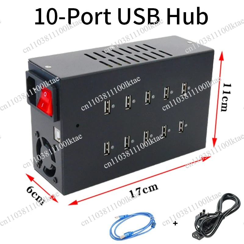 HUB Hub USB10 Port Mobile Phone Screen Projection Control Charging Data Transmission U Disk Docking Station Splitter