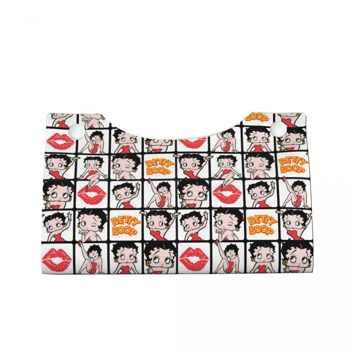 Custom Sexy Doll Boops Bettys Collage Tissue Box Holder Rectangular PU Leather Facial Tissue Box Cover for Car Home