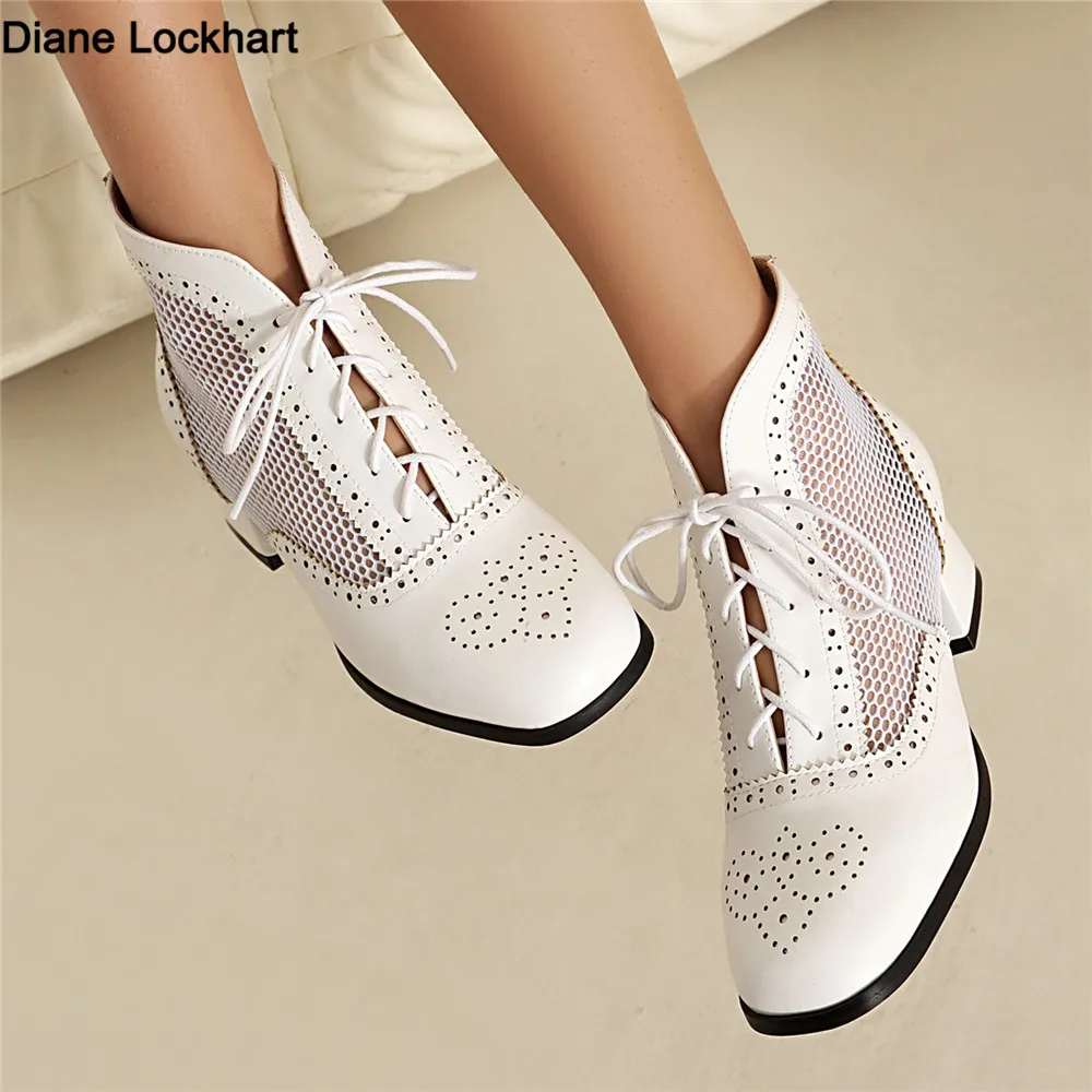 

Летние сетчатые ботинки. Новое модное шоу. Сексуальная женская обувь на высоком каблуке с перекрестным ремешком. Туфли-лодочки. Сандалии со шнуровкой и круглым носком. Повседневная обувь с сеткой.