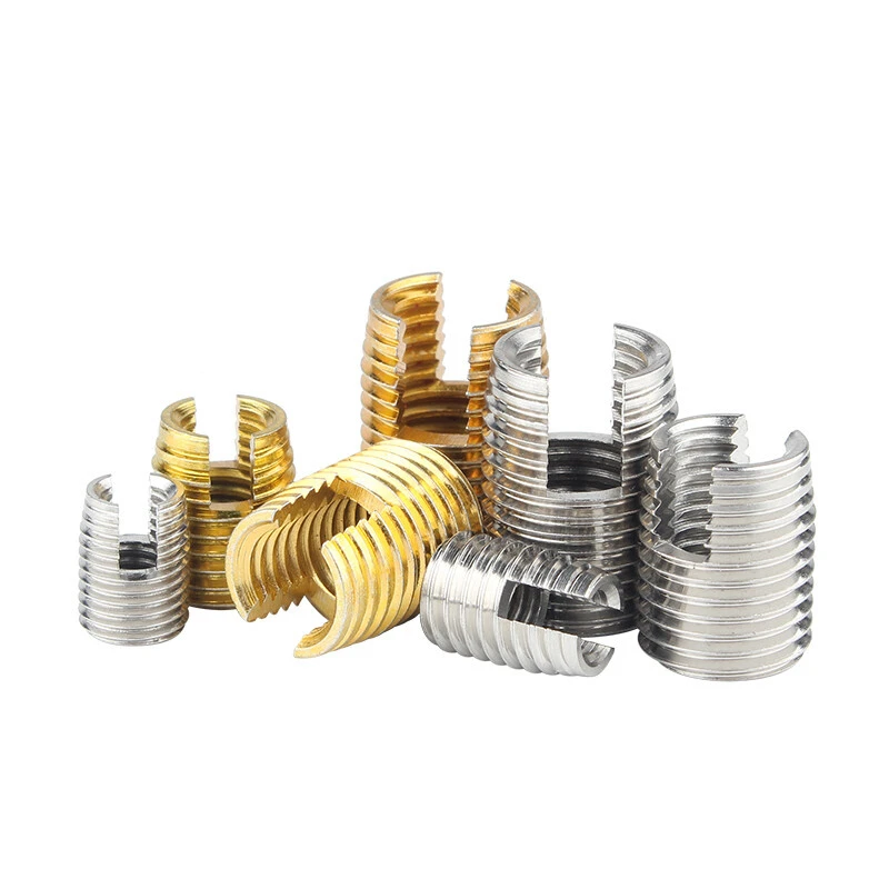 10/2pcs M2  M3 M4 M5 M6 M8 M10 M12 M14   Self tapping Thread Insert Self Tapping Screw Bushing Slotted Type Thread Repair Inset