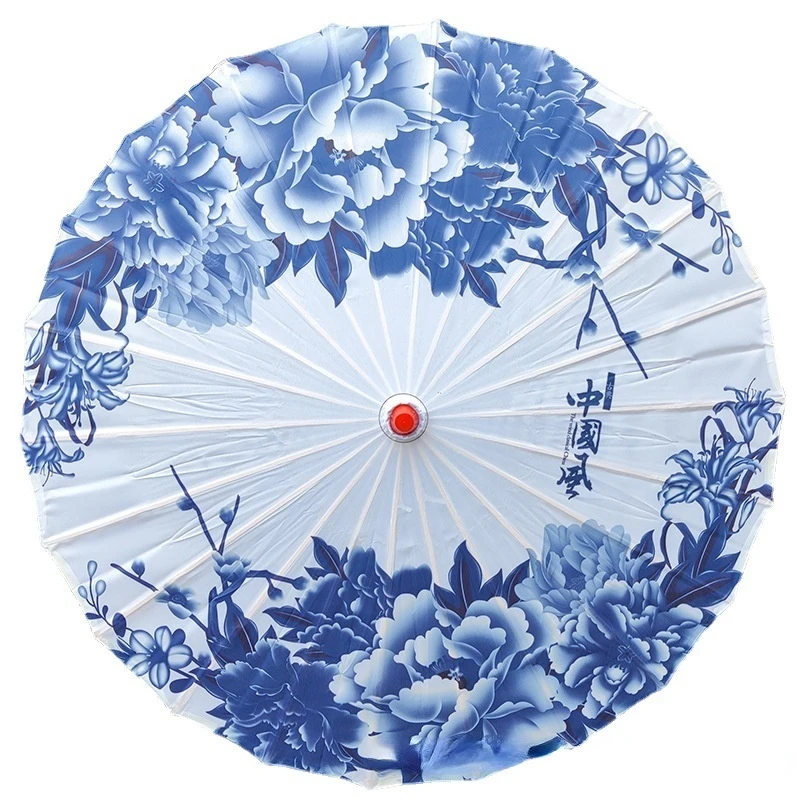 Chinese Rain Proof Oil Paper Car Umbrella Shade Ceiling Decoration Umbrella Cheongsam Show Silk Cloth Umbrella Chinese Parasol