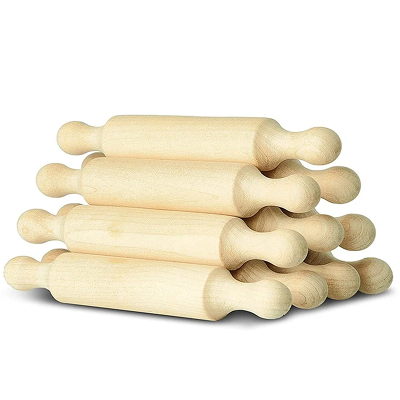 

5X Wooden Mini Rolling Pin 6 Inches Long Kitchen Baking Rolling Pin Small Wood Dough Roller For Children Fondant Pasta