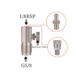 HPA G5/8 300BAR valvola serbatoio aria stazione di riempimento connettore adattatore Sodastream Co2 Paintball attacco rapido cilindro ricarica accessori