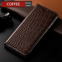 S21 Plus Crocodile Genuine Leather Case For Samsung Galaxy S20 S21 FE S22 Plus S22 Ultra Magnetic Flip Leather Cover