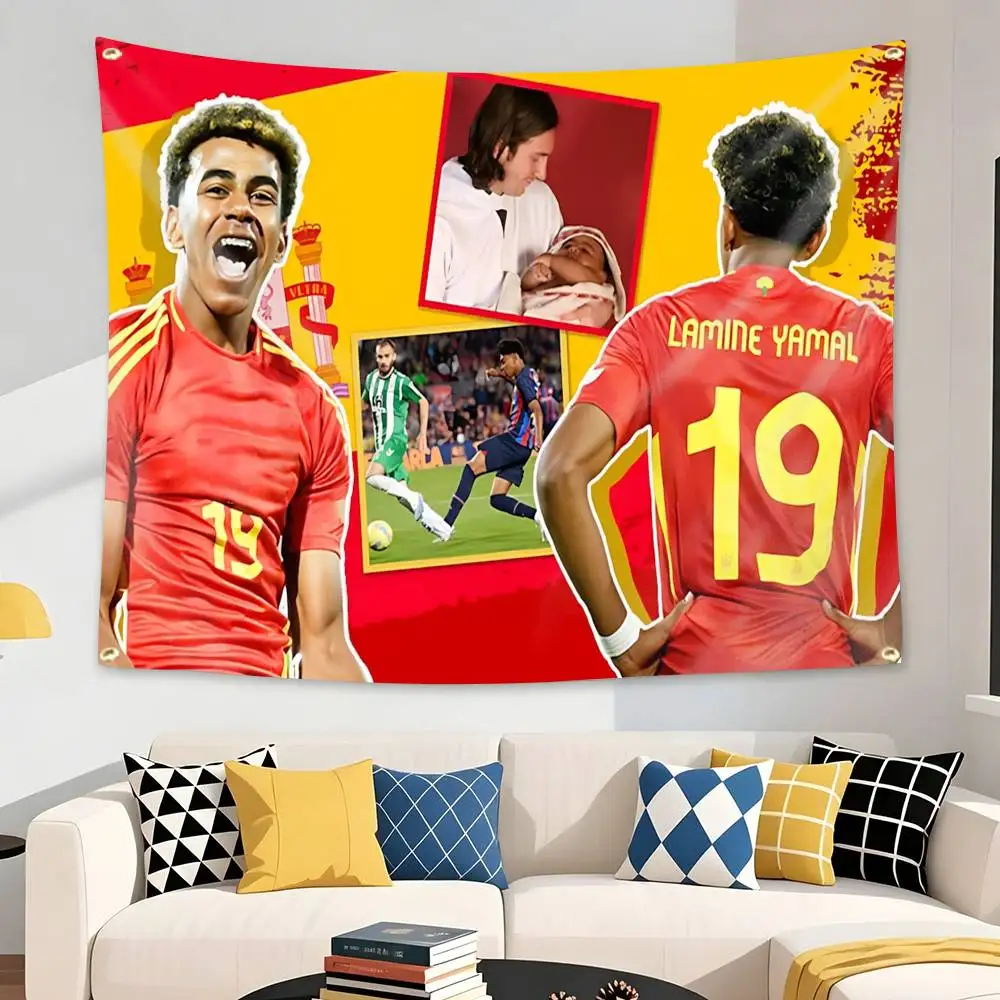 Star-boy L-Lamine 10 Spain Y-Yamal  Flag Tapestry Banner for Bedroom Living Room Outdoor Camping Custom Supported