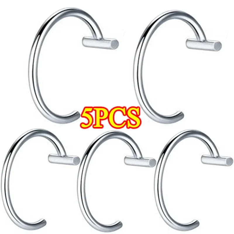 5PCS Punk Lippen Ringe Medizinische Titan Stahl Nase Ring Gefälschte Nase Ring Septum Piercing Clip auf Mund Ring Gefälschte piercing Körper Clip