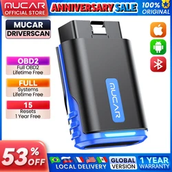 MUCAR Driverscan Automotive Diagnostic Tools Obd 2 Scanner All Cars Full System Code Reader 15 Resets Bi-Directional Scan Tool