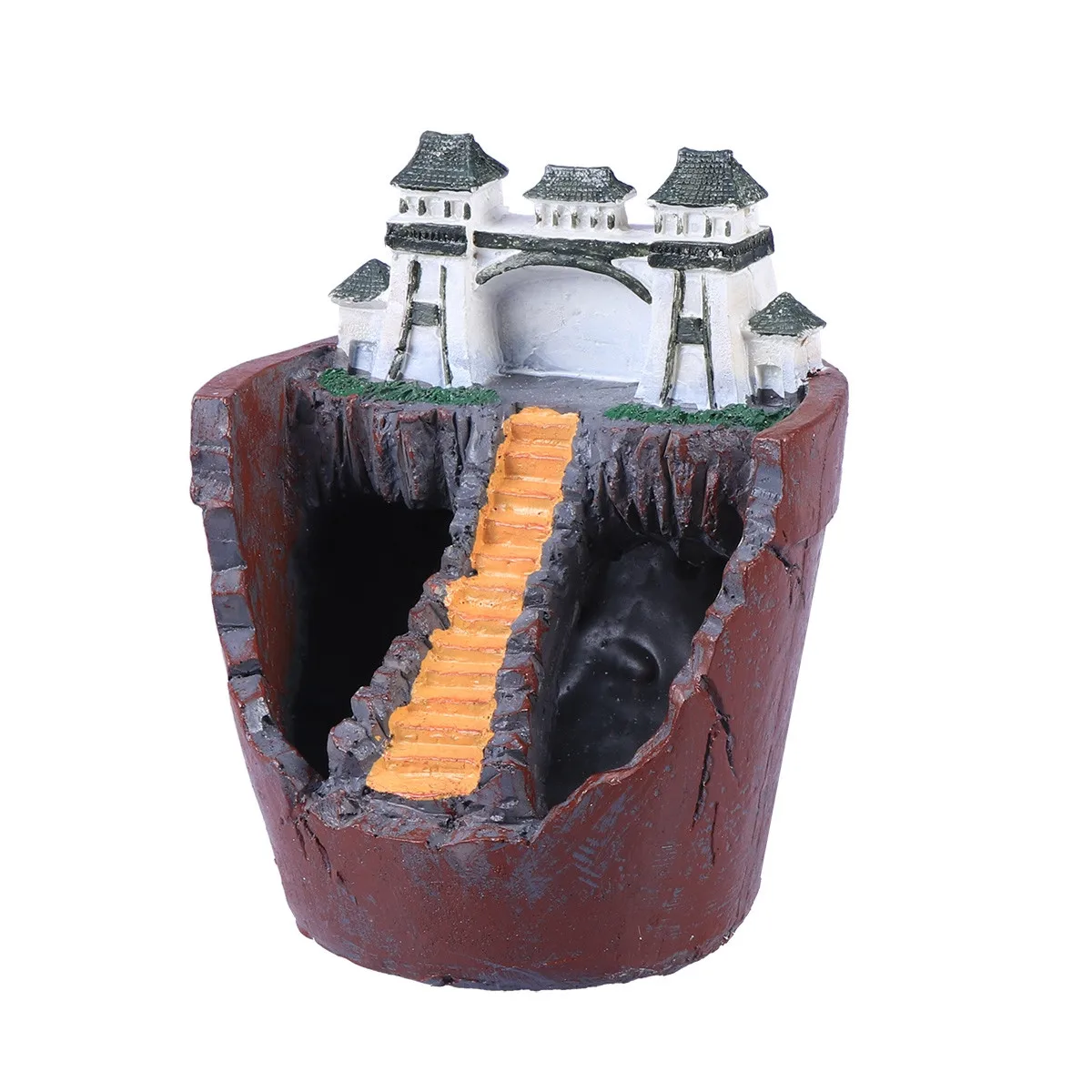 Stylish Multi-Compartment Resin Flowerpot for Succulent Plants Tiny Landscape Planter Hanging Garden Desktop Shelf Decor Gift
