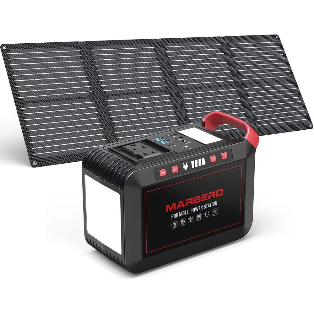 

237Wh r Generator with r Panel Included Portable Power Station 300W e Sine Wave with oldable r Panel 60W Set or Camping Outdoor