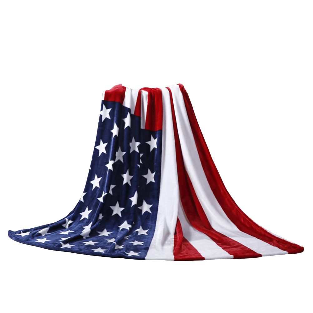 

150x200cm Flag Blankets Lightweight Flannel Blanket Warm Bed Couch Blanket for Home and Travel (US Flag)