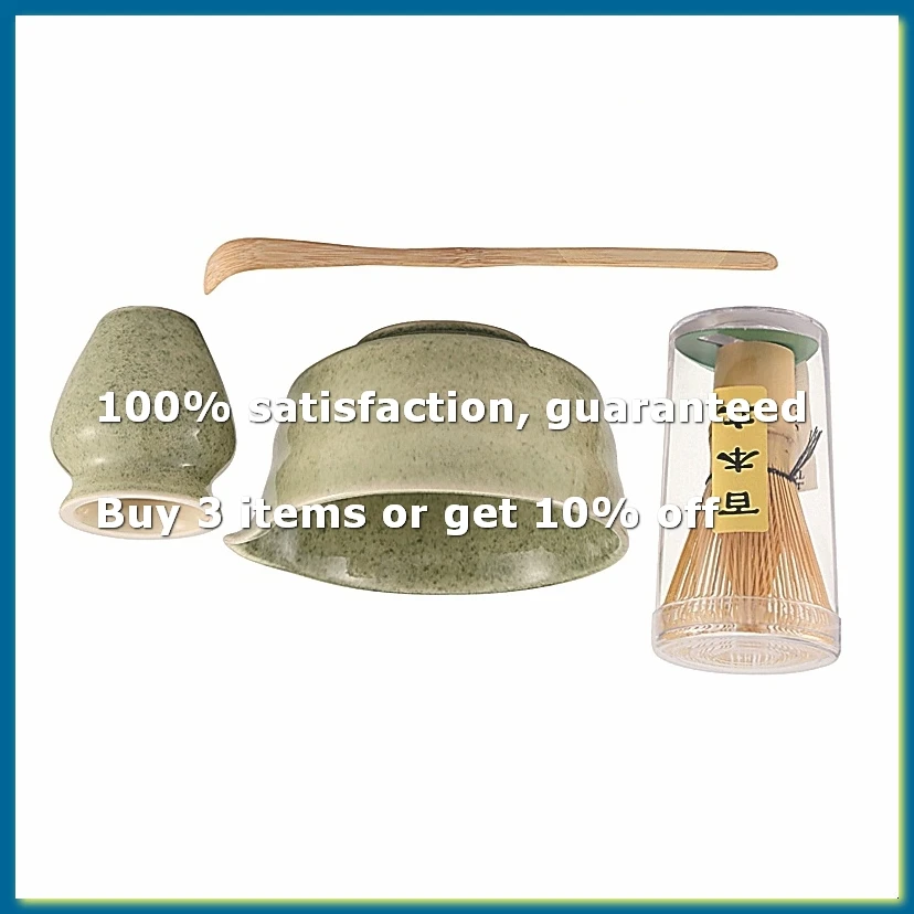 Matcha Set, Japanese Tea Set Includes Matcha Bowl with Spout, Matcha Holder, Bamboo Matcha and Bamboo Scoop-A27I
