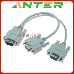 RGB VGA SVGA Male to 2 VGA two HDB15 Female Splitter Adapter extension Cable w/ core VGA splitter adaptor connector converter