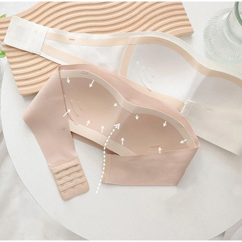 Dámská podprsenka bez ramínek, sexy neviditelná krása na zádech, push-up top, dámské neklouzavé bezdrátové spodní prádlo, lehká prodyšná všestranná podprsenka - náhled 6