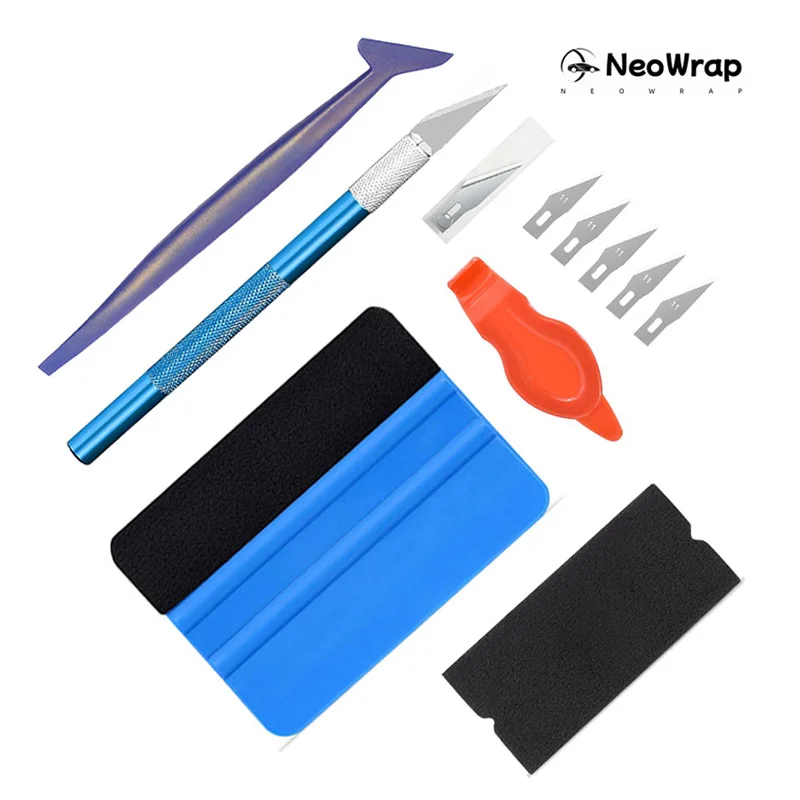 NeoWrap 10pcs Car Vinyl Wrap Tools Vinyl Scraper Film Squeegee Vinyl Spatulas Kit Precision Craft Knife Window Tinting Tools