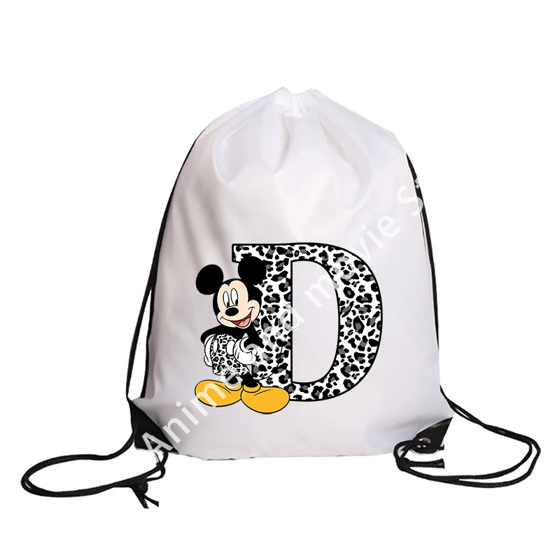 Mickey Mouse Disney Boys Drawstring Bag Sports Waterproof Backpack Bundle Pocket Cartoon Anime Terylene Basketball Bags Gifts