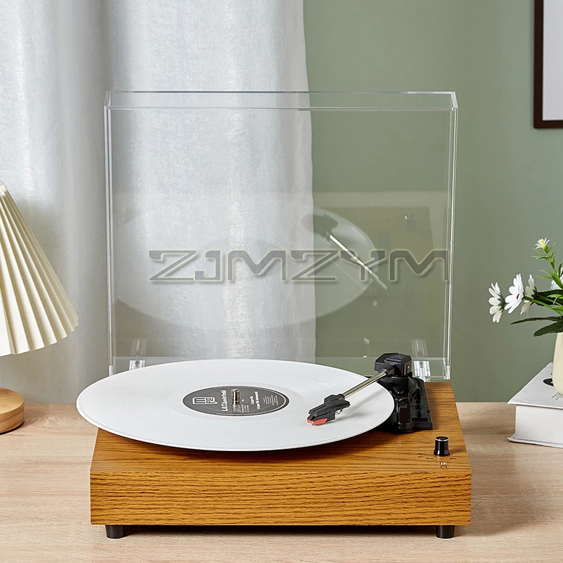 Vinyl Record Player 3-Speed Bluetooth Stereo Speaker AUX-in Line-out RCA Output Vinyl Turntable With Transparent Dust Cover