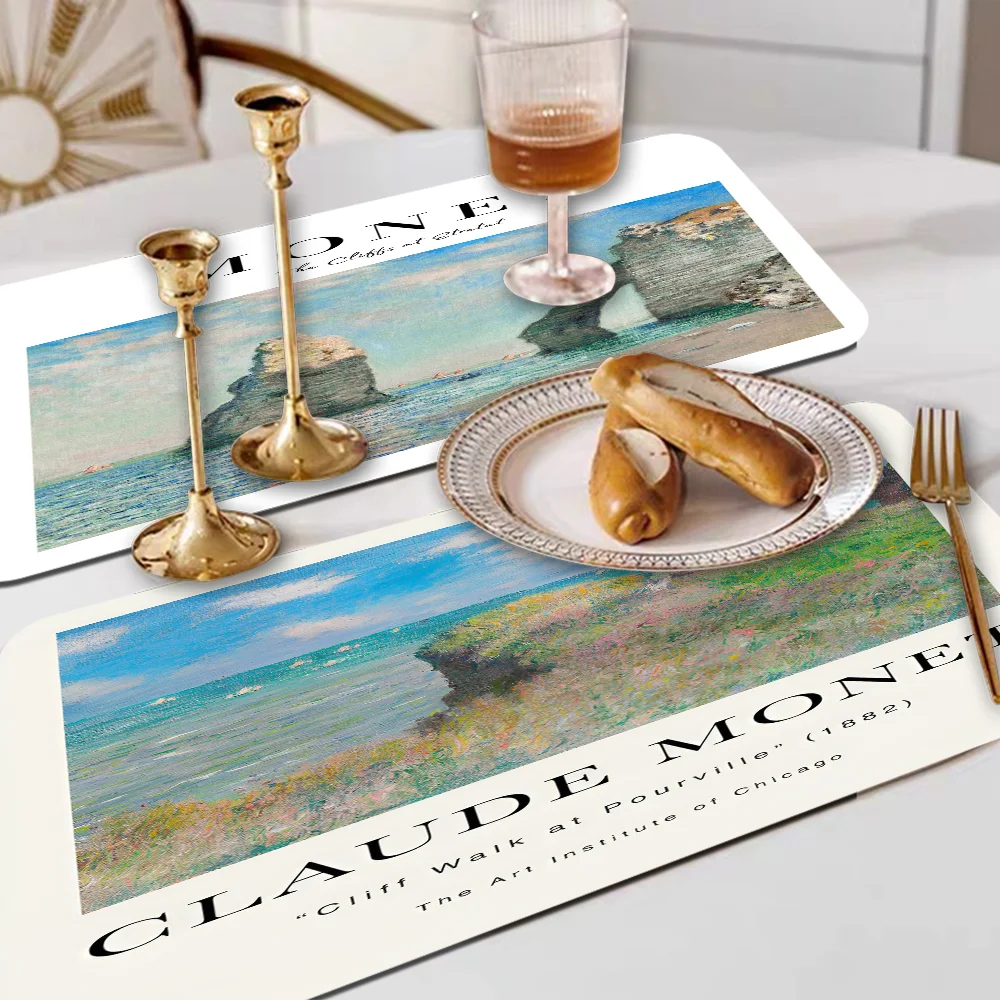 

Famous Claude Monet Table Drain Pad Tabletop Absorbent Draining Mat Tableware Mats Placemats For Table Decor