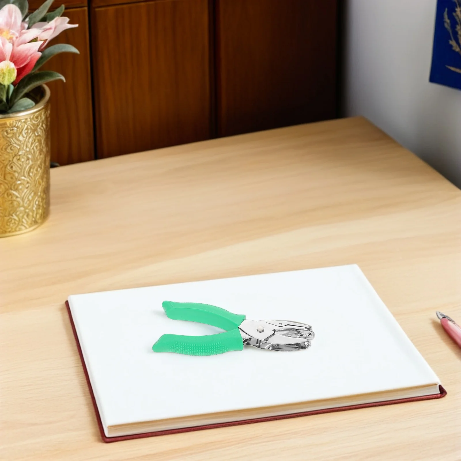 

Handheld Hole Puncher for Crafters Clean One Hole Punch Tool for DIY Organizing Scrapbooking and Loose-Leaf Binder Applications