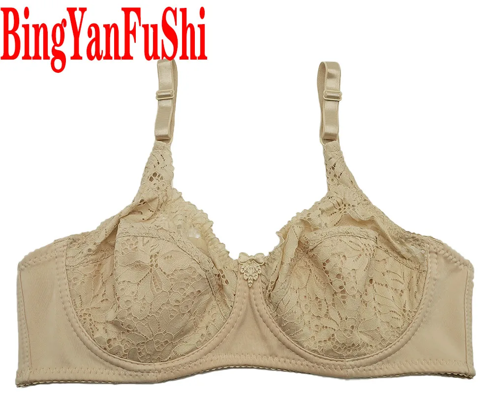 Top kobiety sexy koronkowa biustonosz pełne pokrycie ocieplana bawełna bielizna bralette Minimizer bielizna push-up fiszbiny duże piersi bh C27