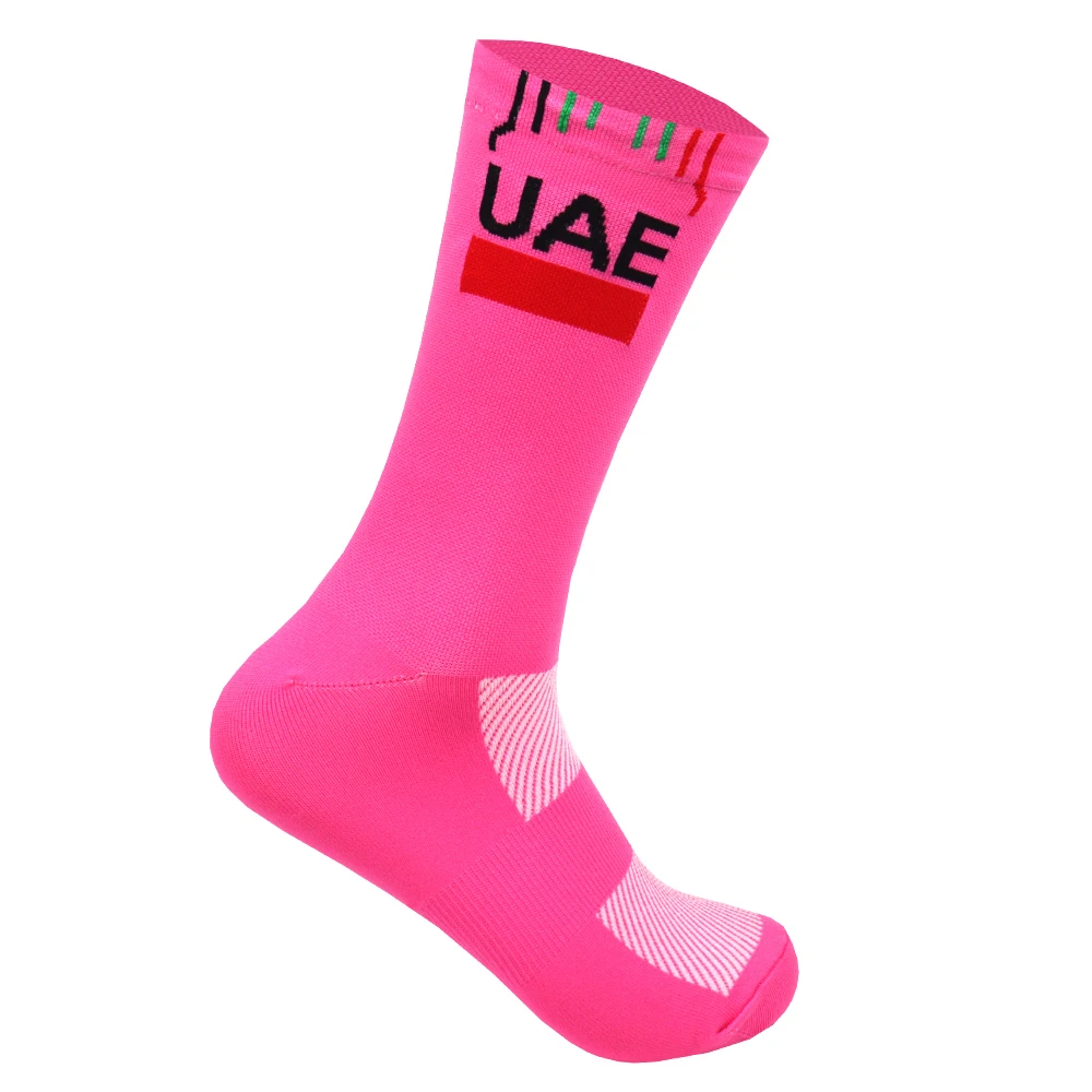 2027 White UAE Cycling Socks Non Slip BORAFUL Soccer Socks Cushioned Breathable Running Yoga Basketball Bike Sports Grip Socks view 3