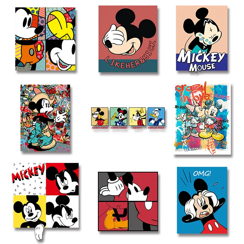 

Cartoon animation Mickey doodle puzzle art letter pattern On Transfer For Clothing thermoadhesive patches Iron on patch