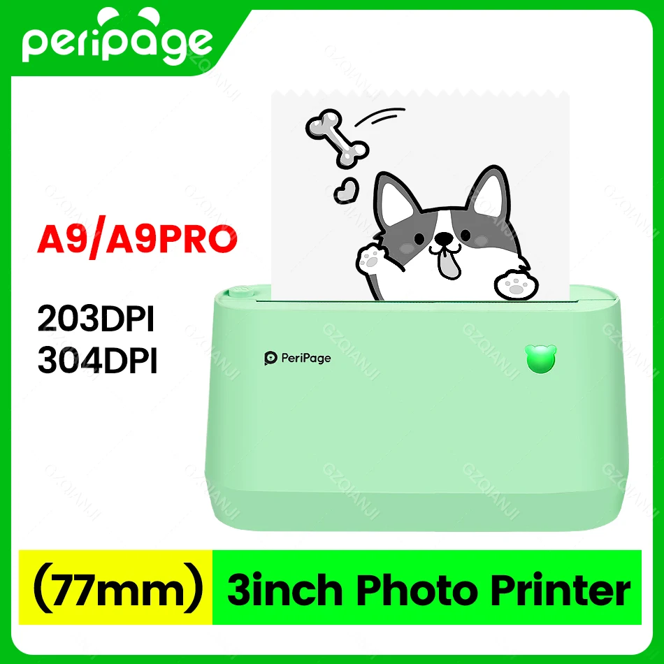 Peripage A9PRO Pocket Photo Printer Thermal Label Notes 300 dpi Printer for Android iOS PC printing Phone Printer