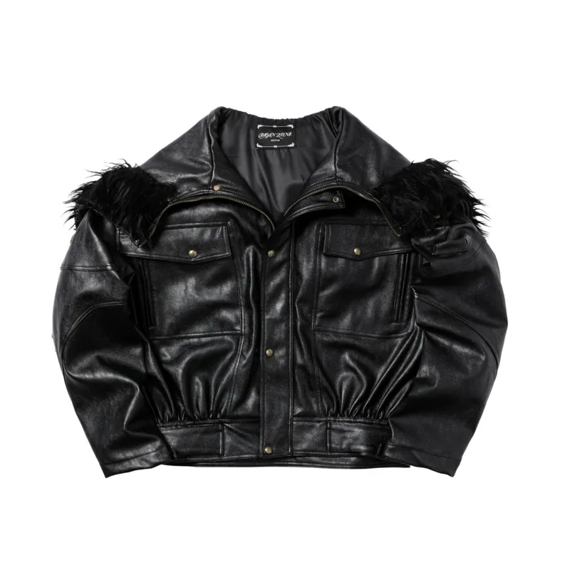 HKSH Autumn Winter New Men Tide Punk Dark Oil Wax Pattern