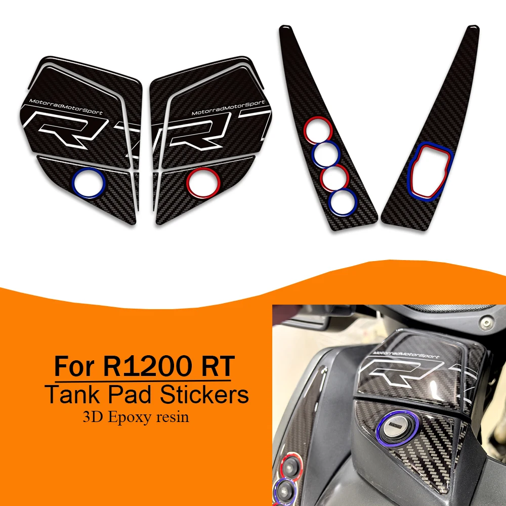 

For BMW R1200RT R 1200 RT R1200 Protector Tank Pad Grips Kit Knee Fairing Fender Mudguard Trunk Luggage Cases 3D Stickers Decals