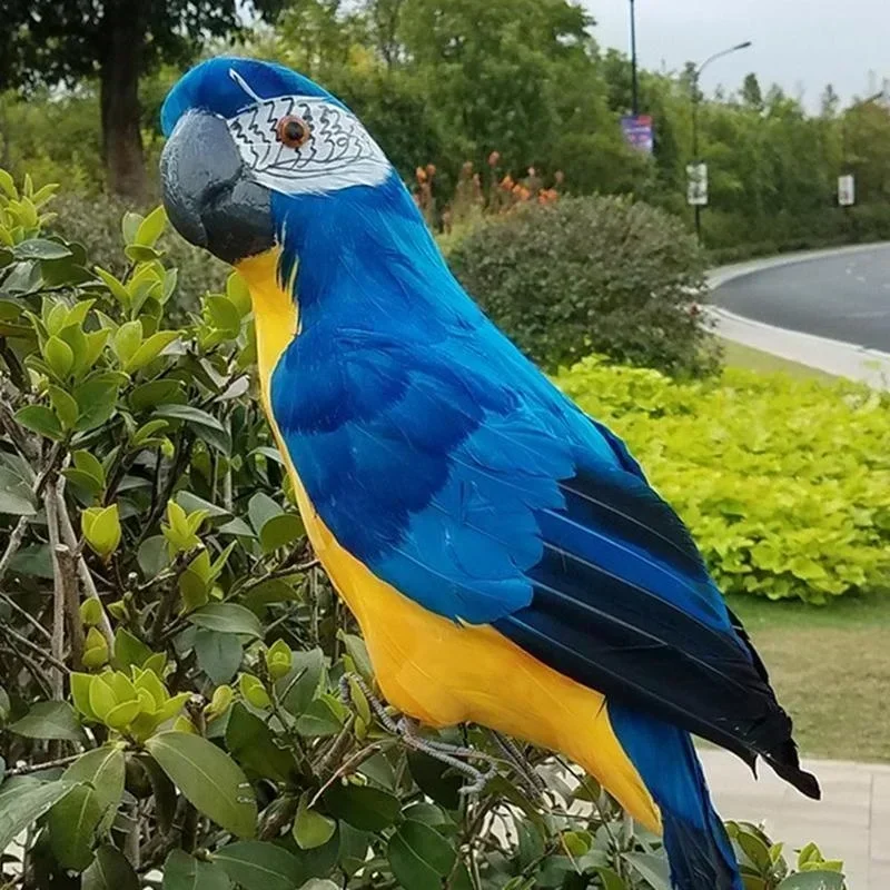 1 Pcs Fake Animal Bird Garden Props Brand New Creative 45cm Simulated Parrot Handmade Macaw Foam Feather Lawn Statue Ornaments