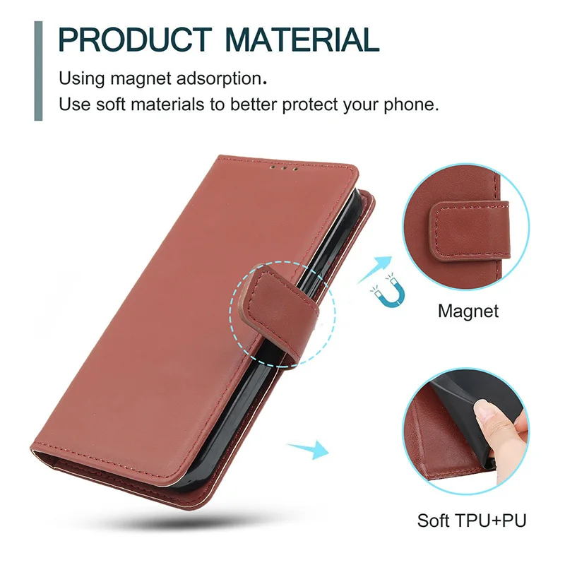 Leather Phone Case For Samsung Galaxy M15 M14 4G 5G M23 M35 M32 M55 M52 M53 M54 5G M62 M34 M33 M60S M80S Card Slot Wallet Cover