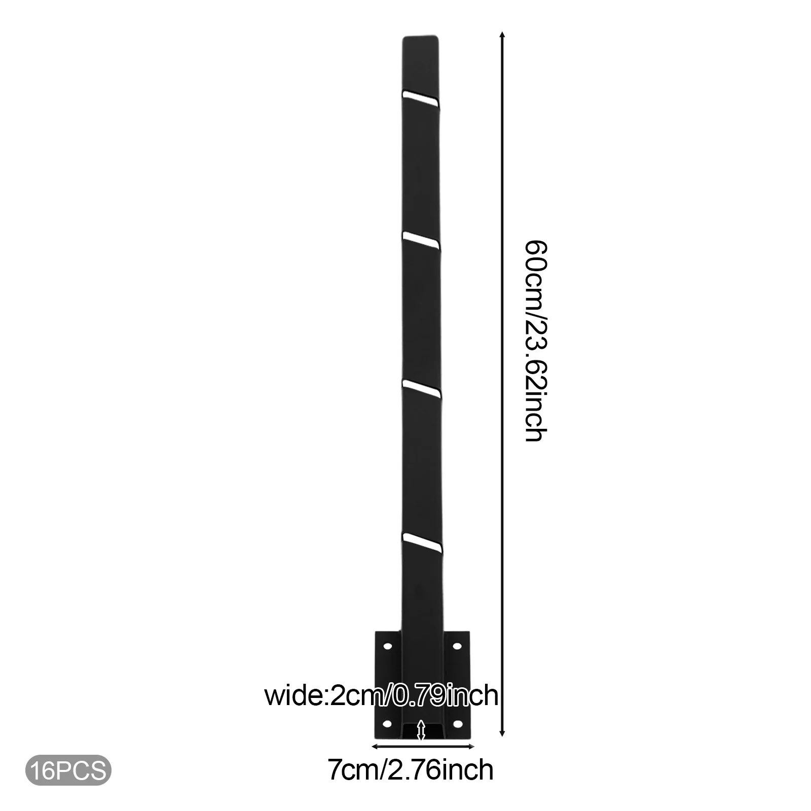 Black Steel 76*15*15cm Fence Extension Arm Rust-proof Heightening Pet Fence Extension Bracket Set