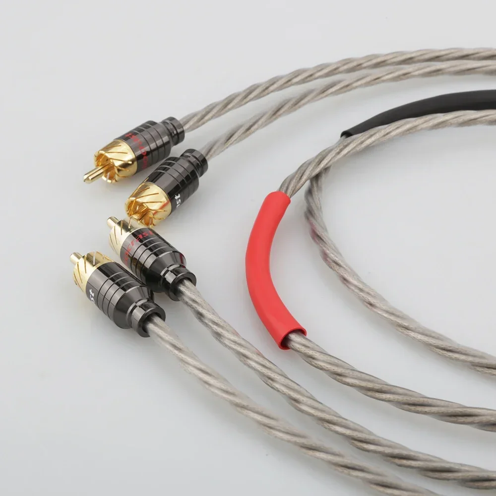 고품질 하이 엔드 실버 도금 RCA 상호 연결 케이블 RCA-RCA 오디오 케이블 CD AMP 용 아날로그 케이블