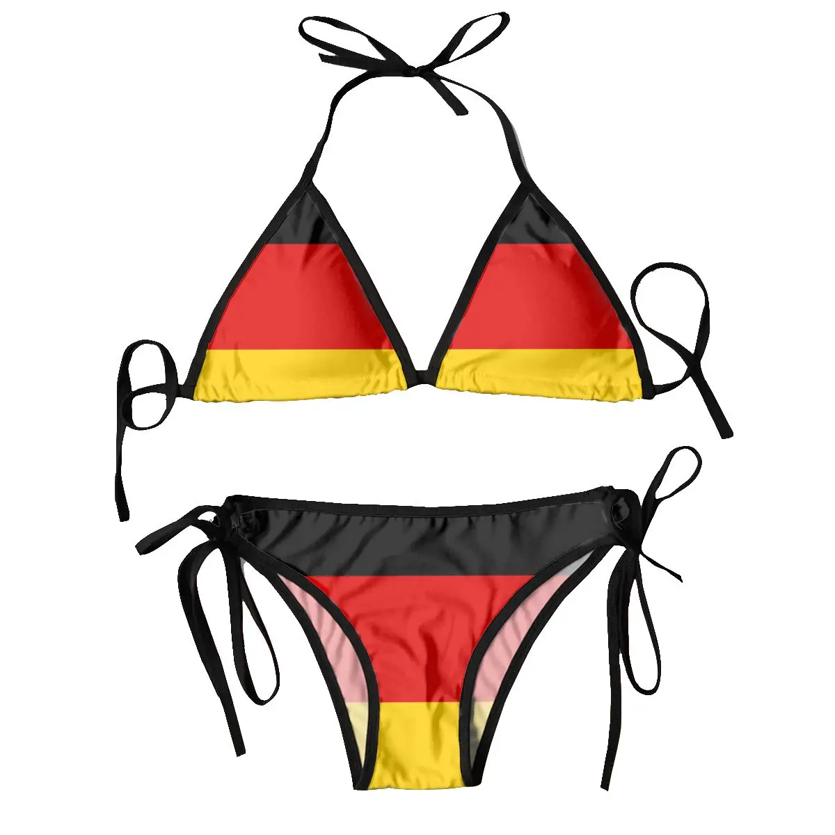 Womens Swimwear Two Piece Vacation Outfits 2024 Bikinis Sets Flag Of German