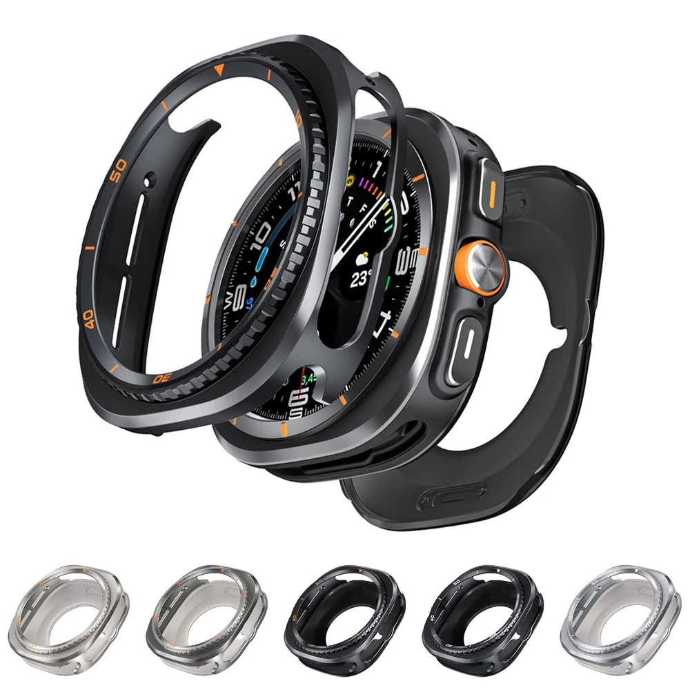

Металлический + защитный чехол для ПК для Samsung Galaxy Watch Ultra 2025, твердый чехол из сплава для Galaxy Watch Ultra, 47 мм, аксессуары-бампер