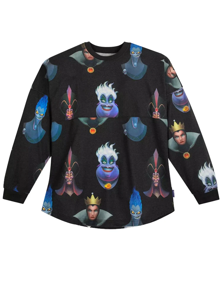 Disney Sweatshirt The Little Mermaid Villain Sea Witch Ursula Letter Cartoon Print Women Long Sleeve Jumper Top Streetwear Femme