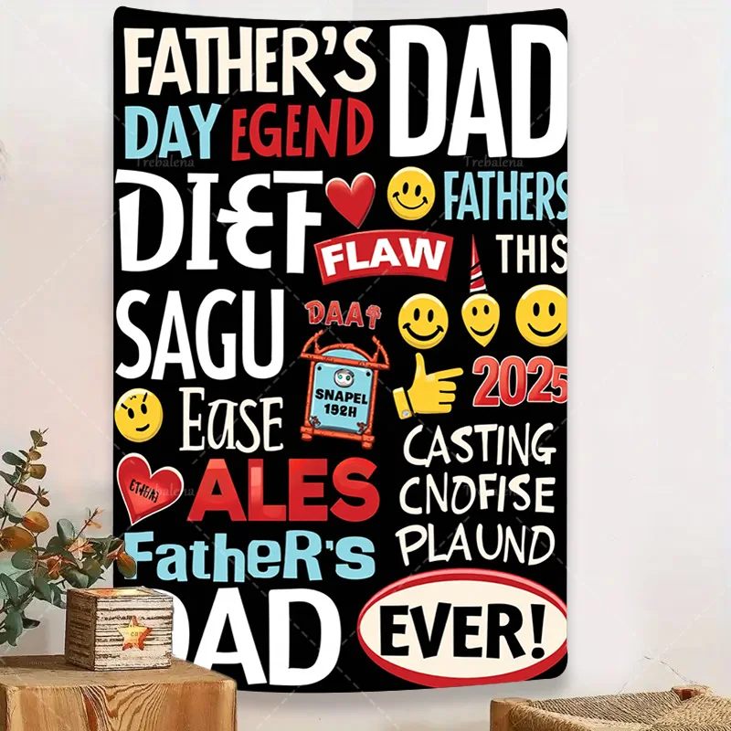 

1pc Wall Tapestry "Father's Day Legend Flawless Dad Ever! Fun Typography Wall Tapestry"