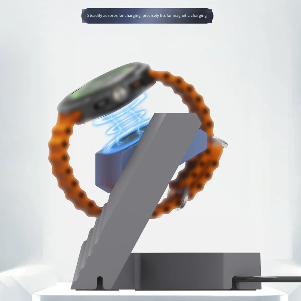 

Geometric Watch Stand For Samsung For Galaxy Watch 8 Classic Smart Watch Dock Charger Stand Adapter Smart Accessories Silicone