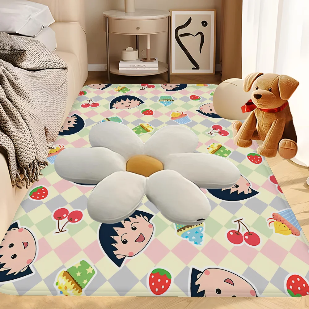 Chibi Maruko Chan Sakura Kyoko Cartoon Kitchen Mat Nordic Style Bedroom Living Room Doormat Home Balcony Anti-Slip Welcome Rug