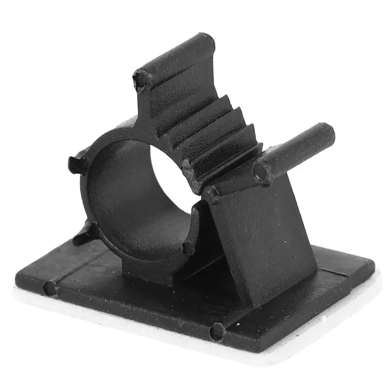 A84X-80Pcs Black Adjustable Plastic Cable Clamps Self Adhesive Car Cable Clips Wire Organizer