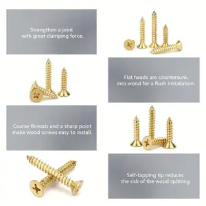 Vít gỗ bản lề nhỏ, M2, M2.5, đầu mịn nhỏ, đa dạng, đồng micro, tự đánh, WI, 5 mm, 6 mm, 7mm, 8 mm, 10 mm, 1200pcs 10 Vít bán hàng chính 7mm - 7