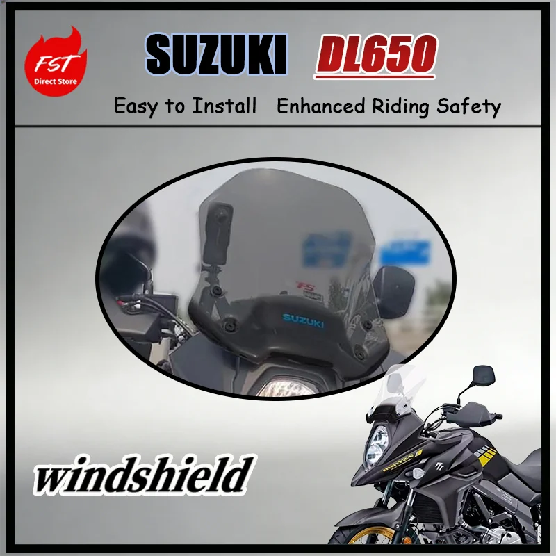 

Для Suzuki DL650 V-Strom 650: Высокое прозрачное ветровое стекло из прочного поликарбоната для улучшения впечатлений от езды