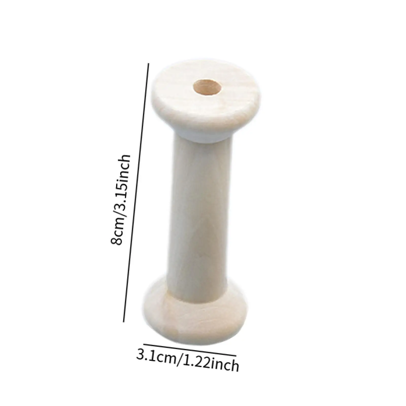 10x Unfinished Wooden Spools Winding Spools Sewing Thread Storage for Embroidery Thread Knitting Accessory Home Chain Yarn