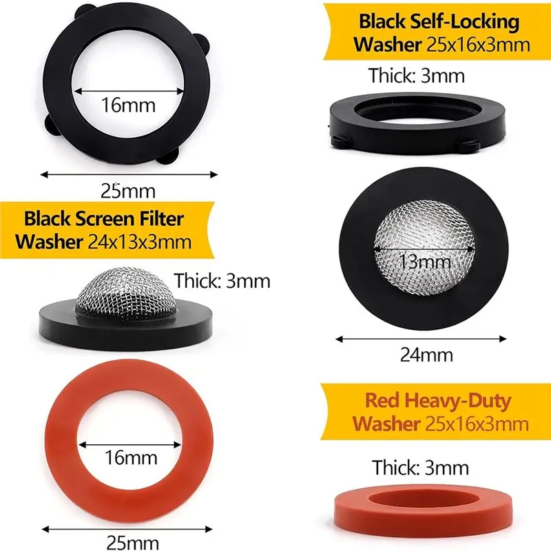 AT19-Rubber O Rings(84 Pcs) For Power Pressure Washer Garden Hose Washers Leak Proof For 1/4