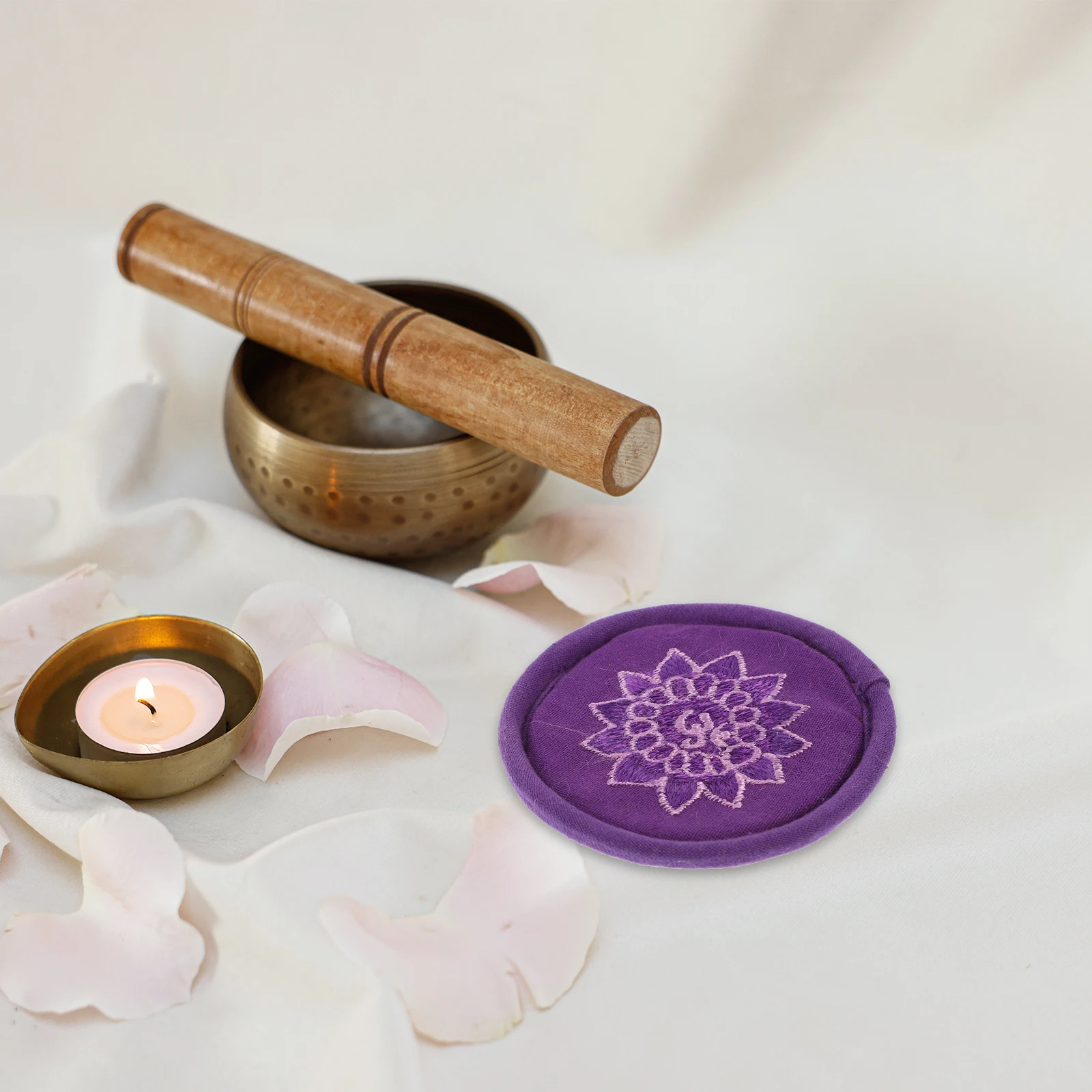

3pcs Sound Cushion Style Singing Bowl Pad Meditation Accessories Embroidered Bowl Mat For Zen Tibetan Practice