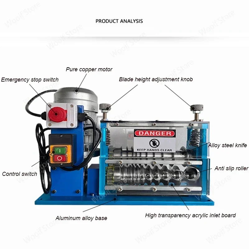 370W/750W Multi-function Electric Wire Stripping Machine Wire Stripper Cable Stripper For Copper Recycling