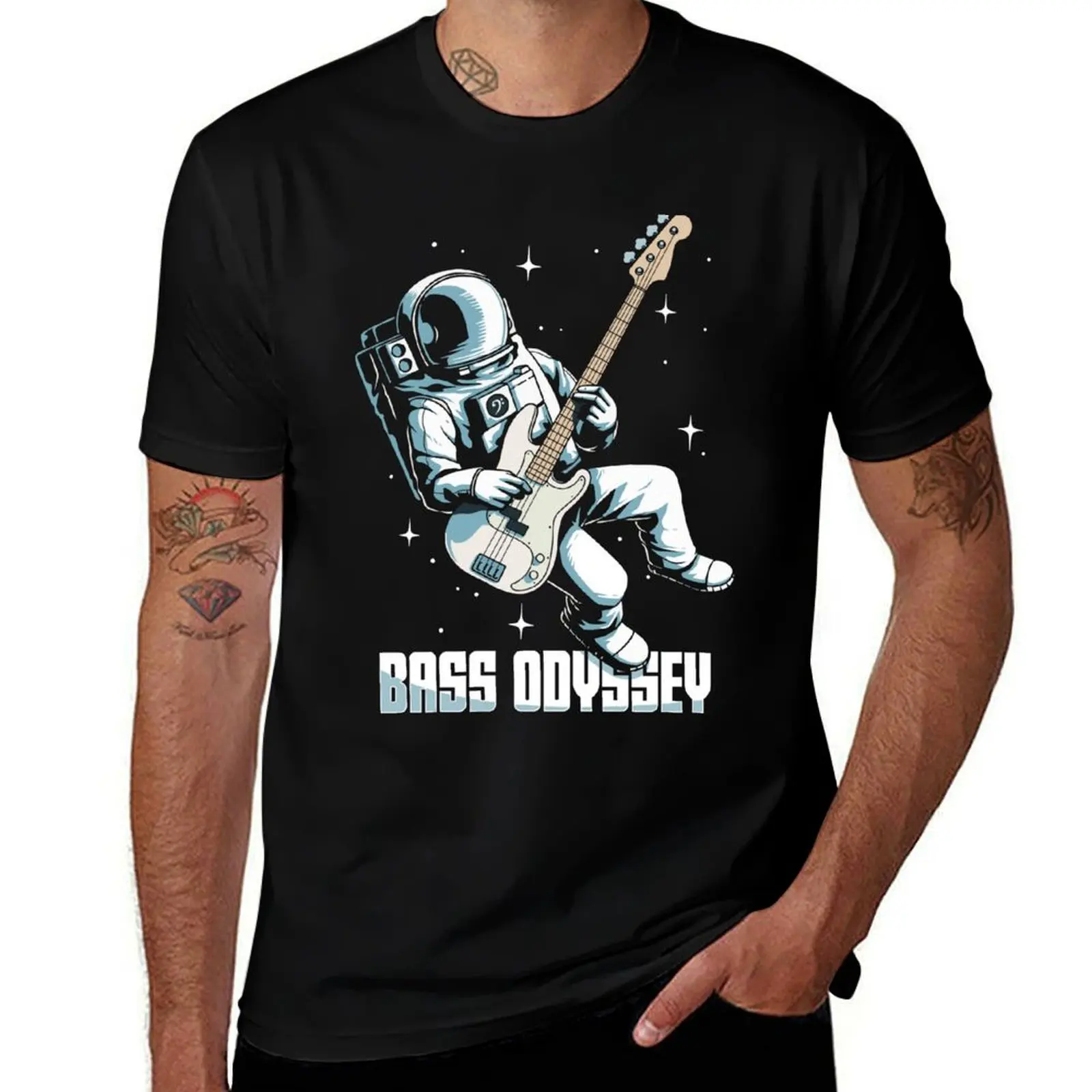 

Bass guitar astronaut bass odyssey space for bass player T-Shirt shirts graphic tee quick drying anime clothes men clothes