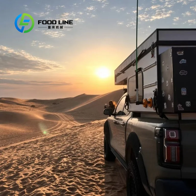 Custom Pickup Truck Rooftop Tent Hard-Wall Panels Folding Pop-Up Roof Straight Support Structure Waterproof All In One Glamping
