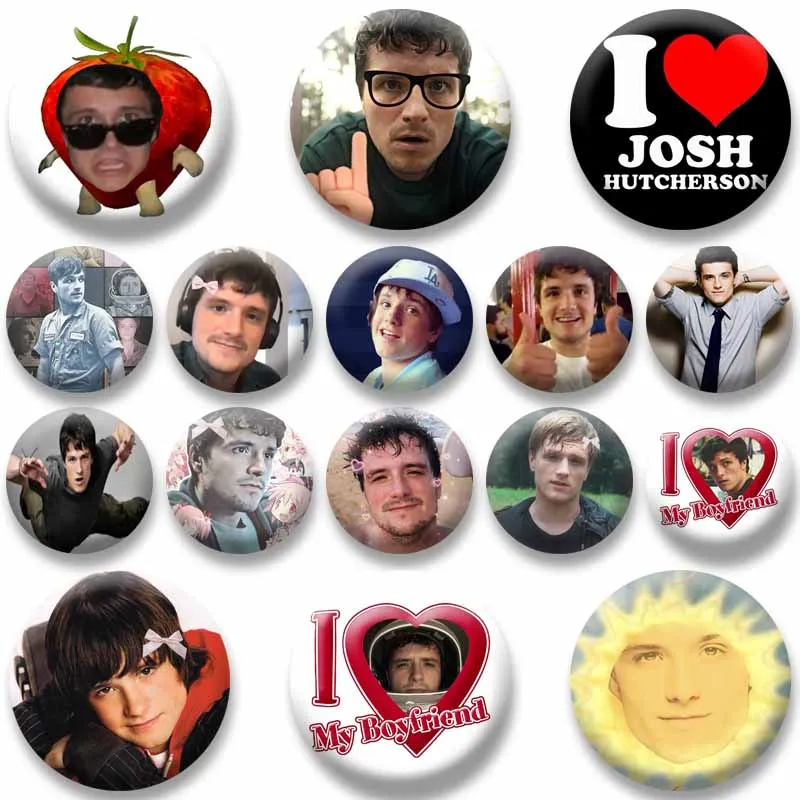 Funny Josh Hutcherson Meme Button Pins Snap-in Round Brooch Handmade Jewelry Badge DIY Bag Shoes Collar Decor Fans Collect Gifts