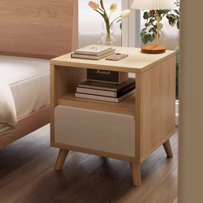 Minimalist White Nightstands Women Nordic Korean Unique Storage Bedside Table Drawer Aesthetic Wooden Mesitas De Noche Furniture